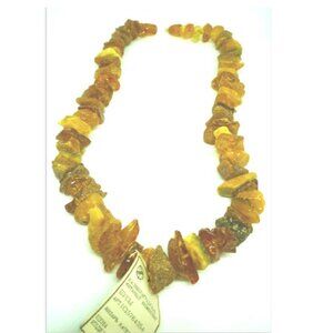 VINTAGE BALTIC RAW AMBER CLUSTER BEADS NECKLACE